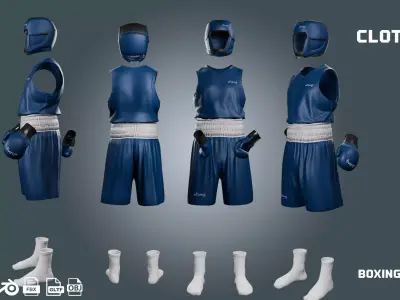 boxing - clothyfic outfits Low-poly 3D model