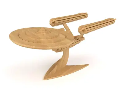 Spaceship wooden toy 08 3D model