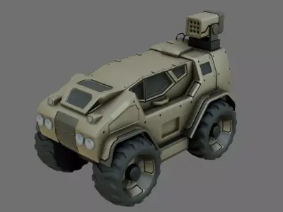 Sci-Fi Military Vehicle - Game Ready - PBR Low-poly 3D model