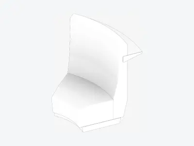 Seating - Contemporary - Blume - Extension - High Back - Round Low-poly 3D model