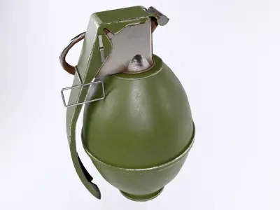 frag grenade Low-poly 3D model 2