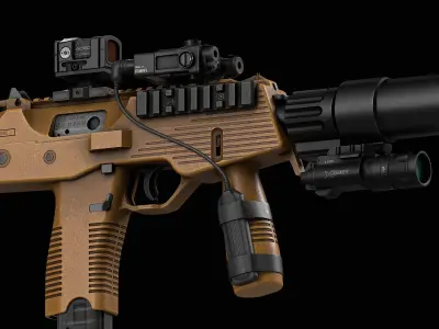 Brugger  Thomet MP9 V1 Low-poly 3D model
