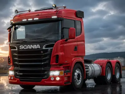  Realistic Heavy Truck with Interior 3D model