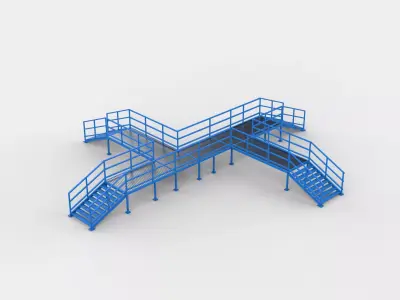industrial metal platform 03 3D model