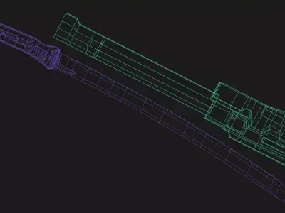 Cyberpunk Style Katana Low-poly 3D model purchase