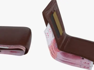 China 100 Yuan Wallet Money Purse 3D model