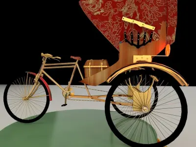 Chinese rickshaw 3D model buy