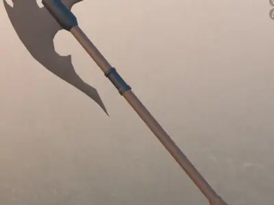 Battle Axe Low-poly 3D model 16