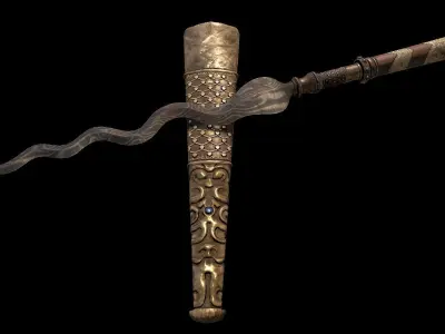 HIE Game Ready Spear D180328 Low-poly 3D model