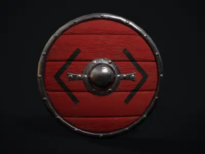 Viking shield Low-poly 3D model 37