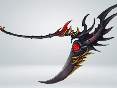 Futuristic Scythe Low-poly 3D model buy