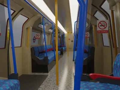 Subway Train Low-poly 3D model 2