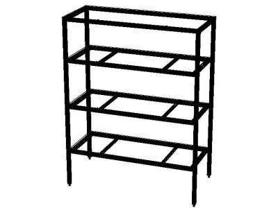 4-Tier Aluminum Storage Shelving Unit 3D model