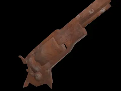 BrokenRustRevolver Free low-poly 3D model