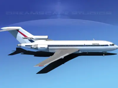 Boeing 727-100 United Airlines 1 3D model