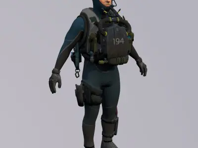 Agent from the game CSGO Captain Frank diver 3D model