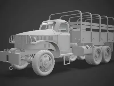 GMC CCKW Cargo Truck High Poly 3D model