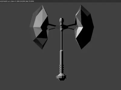 Simple model 3 axe Free low-poly 3D model