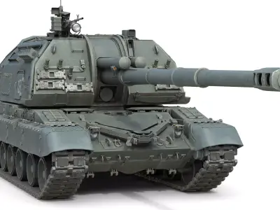 2S19 Msta-S tank Low-poly 3D model