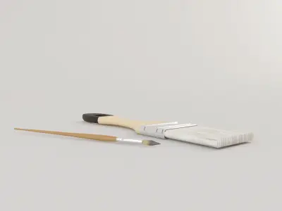 Brushes Lowpoly paint brush Low-poly 3D model