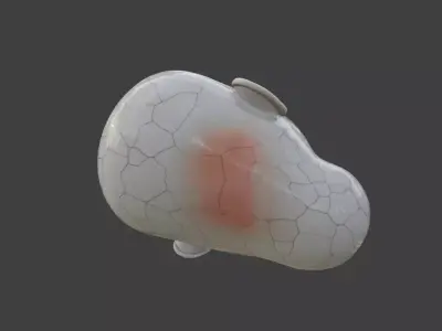 Cracked Porcelain Doll Head Low-poly 3D model