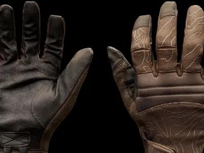 Tactical Gloves 032 Low-poly 3D model