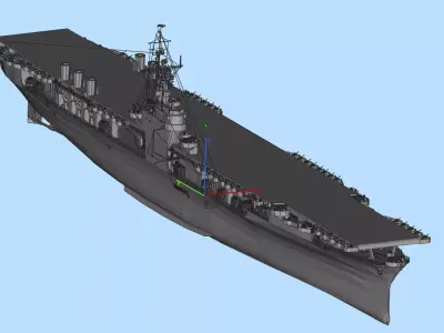 Large surface ship Low-poly 3D model