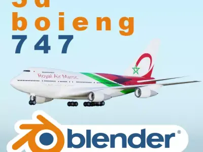 Airplane Boeing 747  3D model