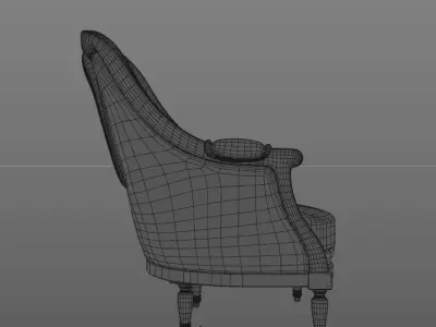 Beautiful French Antique Louis XVI style  armchair 3D model
