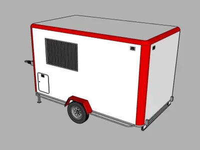 Cabane chantier - Work trailer 3D model
