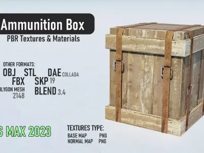 Ammunition BOX Low-poly 3D model 2