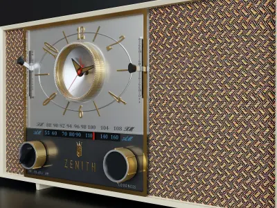 Vintage Zenith F 728 Clock Radio 3D model