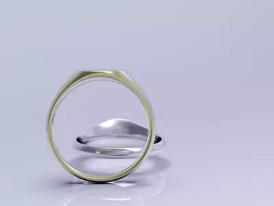 Dainty Thin Signet Ring 3D print model