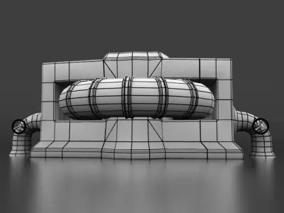 Reactor LowPoly Game Free low-poly 3D model