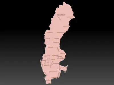 Jigsaw Puzzle Provinces of Sweden 3D print model