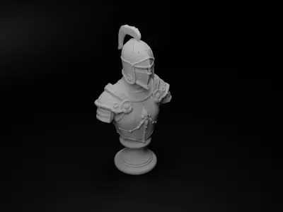 Feudal Knight Bust Chess 3D print model buy