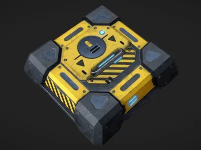 Turret Minigun Low-poly 3D model