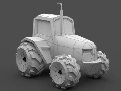Low Poly Tractor Low-poly 3D model by littlepaw