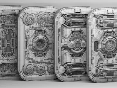 Sci Fi Kitbash Mega Elements 4 - Advanced Futuristic Walls 3D model