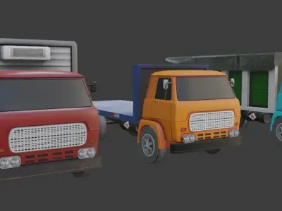 Fiat 673 Low-poly 3D model