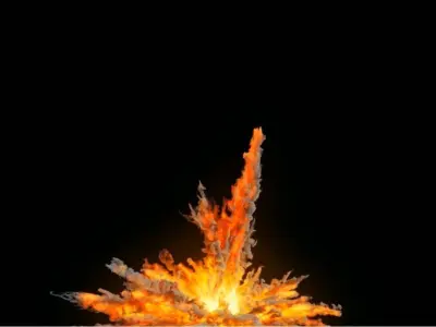 Houdini Grain Advection super fast Explosion 3D model