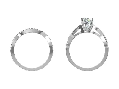 Solitair infinity Ring Bridal Set 3D print model