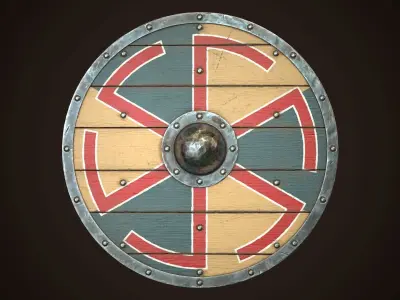 Viking Shield 25 Low-poly 3D model