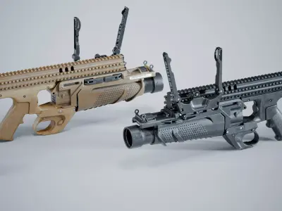 Modular grenade launcher FN 40GL-S Low-poly 3D model