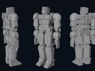 Rigged Industrial Robot - Procedural PBR Blender Low-poly 3D model