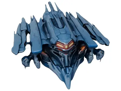 Aether Strike Spaceship Lowpoly GameReady PBR Low-poly 3D model
