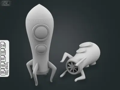 SPACE ROCKET 3D model buy