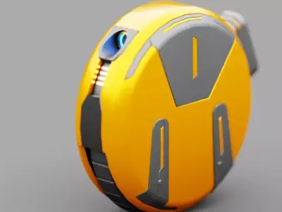 UTILITY Robot rigged animated characer Free low-poly 3D model