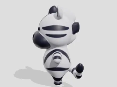 Cute little zebra  Low-poly 3D model