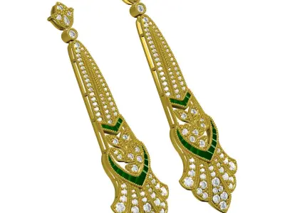 Antique Art Deco Earring 3D print model
